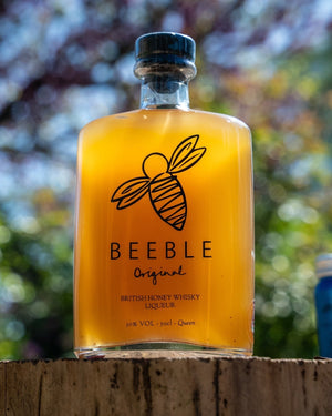 Beeble Honey Whisky bottle with Wiltshire honey